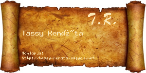 Tassy Renáta névjegykártya